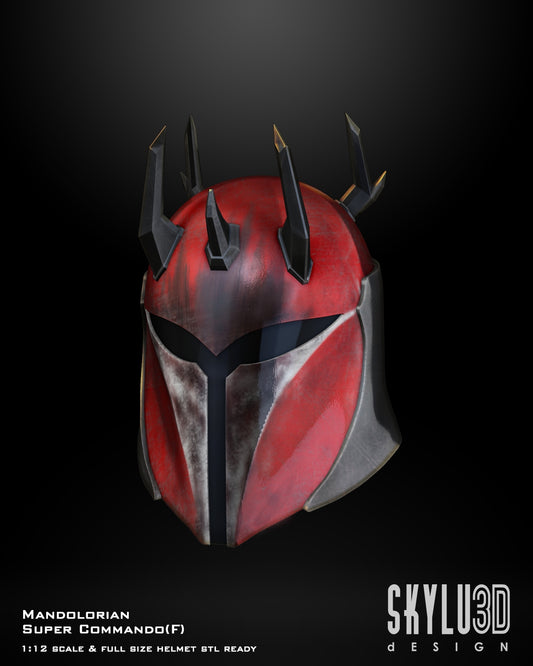 Female Mandalorian Super Commando (Horned) Helmet